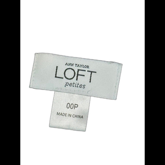 Ann Taylor Loft Women's Size 00P Linen Dress Polka Dot Navy White Knee Length - Picture 8 of 9